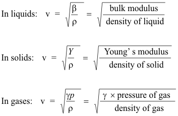 in a wave speed equation of a medium